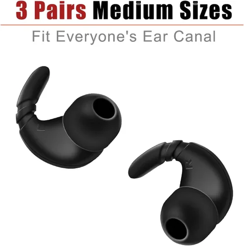 Vista 3 de Ganchos de silicona para auriculares de repuesto Beats Flex 3 pares de auriculares antideslizantes con aislamiento de ruido L/M/S para Beats