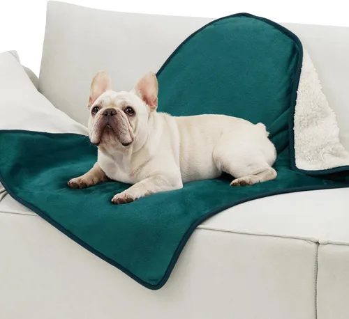 Vista 16 de Bedsure - Mantas impermeables para perros pequeños - Manta de felpa de sherpa con impresión suave lavable para perros y gatos, protector de muebles