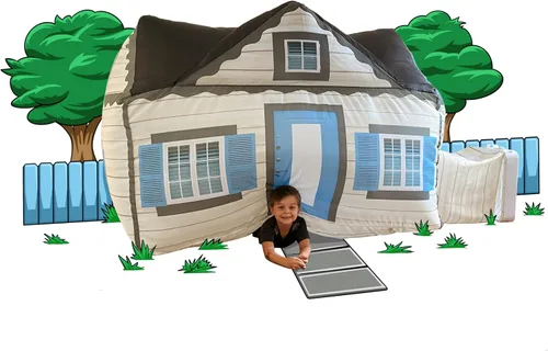 Vista 15 de AirFort - Fuerte inflable para niños, se construye en 30 segundos, tienda de campaña para jugar a partir de 3 años (pelota de playa azul)