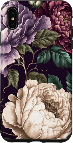 Vista 10 de Elegant Blush Pink & Purple Vintage Floral Rose & Peony Case for iPhone 17