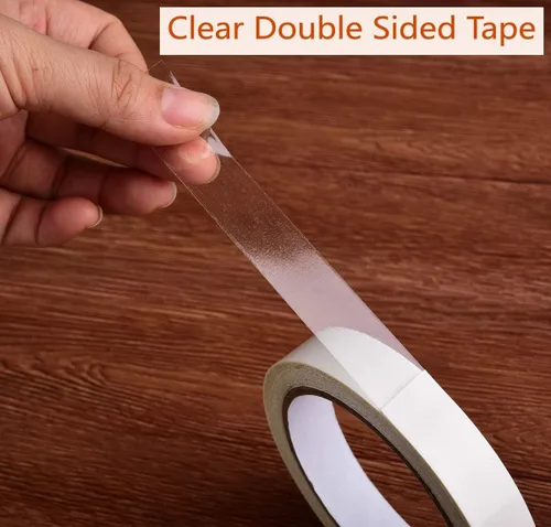 Vista 2 de i frmmy Cinta adhesiva transparente extraíble de doble cara, sin residuos, 0.7 pulgadas x 13 yardas (3 rollos)