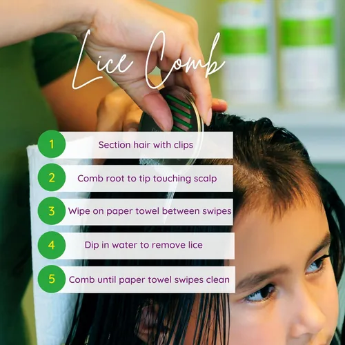 Vista 2 de My Hair Helpers Peine eliminador de piojos – Acero inoxidable – Elimina eficazmente piojos, liendres y superpiojos del cabello – Para 1-2 niños
