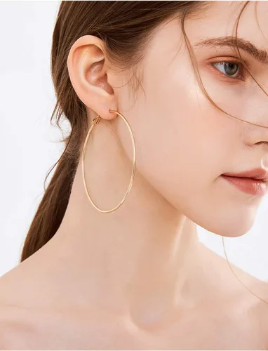 Vista 2 de Cocadant Big Gold Hoop Earrings for Women Girls,Dainty 14k Gold Hypoallergenic Rose Gold Silver Hoop Earrings with 925 Sterling Silver