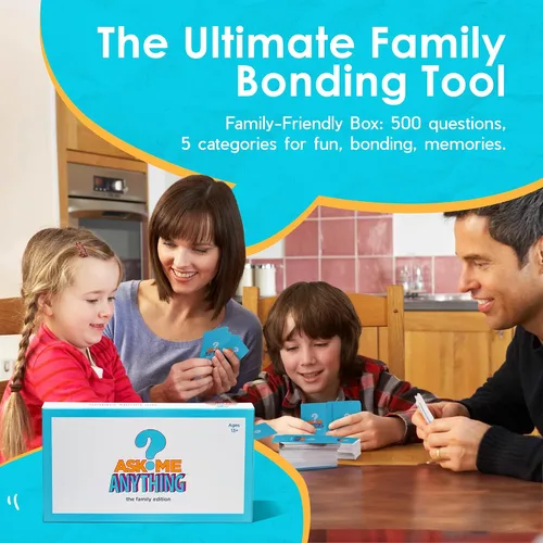 Vista 2 de ASKMEANYTHING Ask Me Anything Family Edition - Divertido juego de cartas de unión familiar