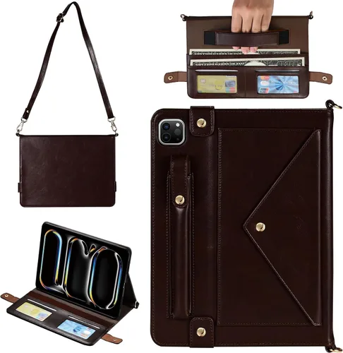 Vista 16 de Funda tipo bolso para iPad mini de 5ª/4ª/3ª/2ª/1ª generación de 7.9 pulgadas, Techcircle funda ligera tipo folio con soporte bandolera con billetera