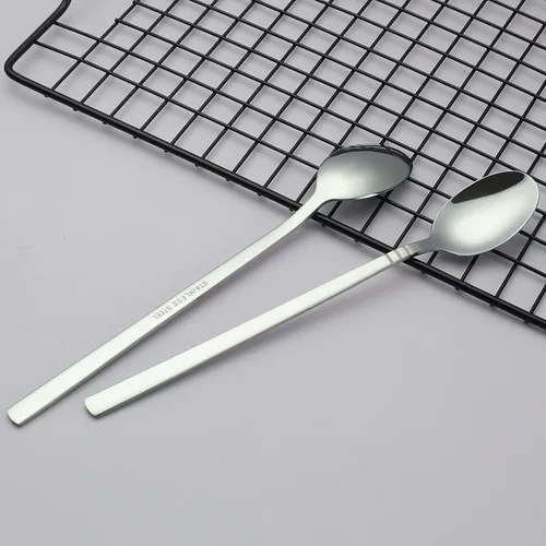 Vista 4 de Morcte Cuchara larga de té helado de 12 piezas, cuchara agitadora de mango largo de acero inoxidable Long Handle Iced Tea Spoon, Coffee Spoon, Ice