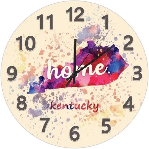 Vista 105 de UFunhome Reloj de pared con mapa del estado de Nevada, acuarela, Estados Unidos, reloj redondo de madera, funciona con pilas, silencioso, sin