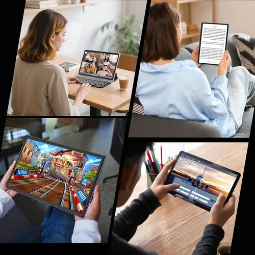 Vista 9 de Tableta con teclado, tableta Android 15 2026 con 26GB+256GB+2TB Expand, Tablet PC de 10 pulgadas con 8 núcleos, Gemini AI, WiFi 5G, 8000mAh, BT5.0