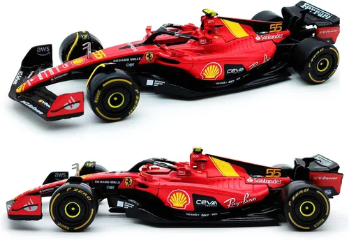 Vista 15 de 1/43 F1 2023 SF23 16# Charles Leclerc Scuderia SF23 55# Carlos Sainz aleación coche fundido a presión modelo modelo regalo (1/43 SF23 Monza #16)
