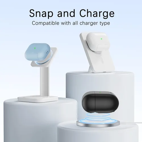 Vista 7 de RFUNGUANGO Funda protectora para AirPods Pro de 2ª generación, con función de soporte para teléfono, bloqueo de cubierta magnética, para AirPods Pro