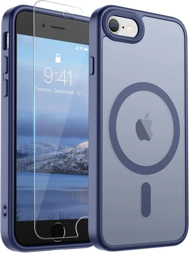 Vista 353 de SUPFINE Funda magnética para iPhone SE 2022 (3ª)/2020 (2ª), iPhone 8 (compatible con MagSafe) (protección contra caídas de grado militar), funda