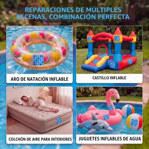 Vista 6 de Nuanchu - Parche de vinilo autoadhesivo para revestimiento de piscina, a cuadros, 12 x 40 pulgadas Waterproof PVC Sheet, Pool Patch Repair for