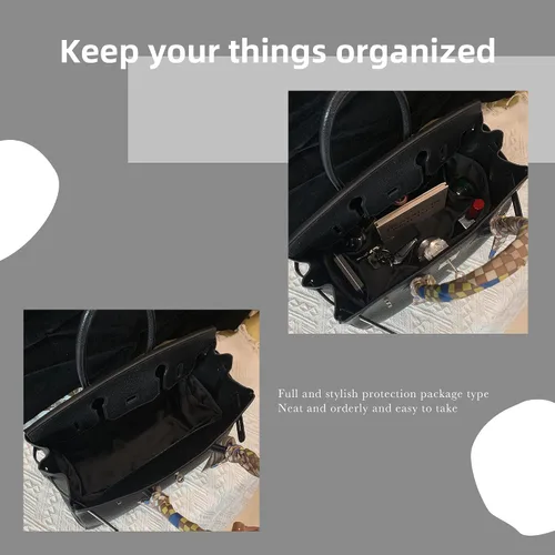 Vista 8 de DGAZ Organizador de bolso, sedoso y suave, seda, bolso de mano de lujo en moldeadores de bolsa, para mujer, se adapta a bolsas Birkin 25303540