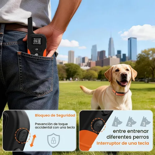 Vista 8 de Collar de Entrenamiento para Perros sin Choque con Control Remoto de 1005.84 m de Rango, Collar de Perros con Fuerte Vibración, Solo Pitido y Negro