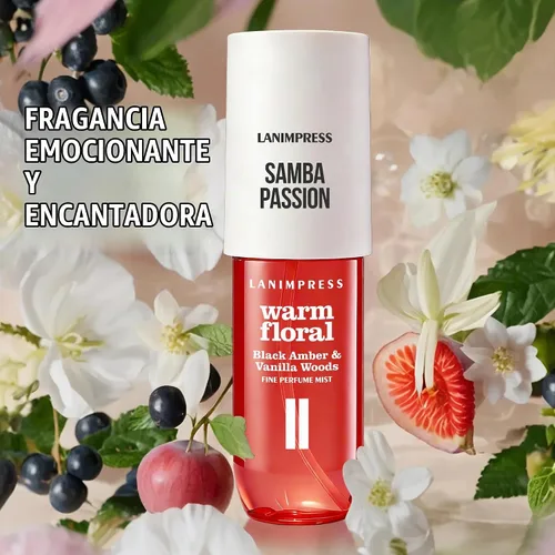Vista 3 de Fragancia para el cabello y el cuerpo de 3 onzas líquidas, Eau de Parfum para mujer, aroma cálido, perfume n.º 2, aroma floral de fruta, con notas