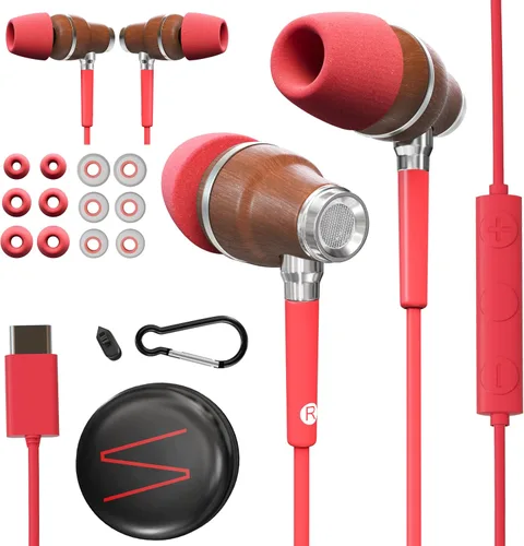 Vista 14 de Auriculares sintonizados NRG 3.0 Premium Madera aisladores de sonido, con micrófono y control de volumen, estilo madera