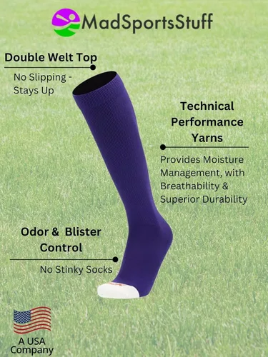 Vista 3 de MadSportsStuff - Calcetines de béisbol para niños, niñas, hombres o mujeres, tallas para jóvenes y adultos