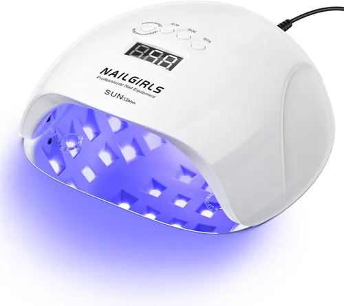 Vista 9 de NAILGIRLS Lámpara de uñas UV de 150 W para esmalte de gel, luz UV profesional de curado rápido para uñas de gel con 36 cuentas de lámpara, 4 veces