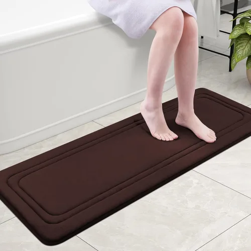 Vista 54 de Grandaily Alfombra de Baño de Espuma Viscoelástica 24x16, Ultra Suave, Antideslizante y Absorbente, Alfombras de Baño Lavables a Máquina y Secables