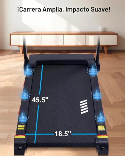 Vista 4 de ATEEDGE Cinta de correr con inclinación automática, 20% de inclinación, 3.0 HP, máquina de correr de 10 MPH, correa ancha de 18.5 pulgadas