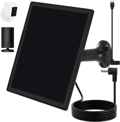 Vista 11 de Cargador de panel solar para cámara Ring, compatible con batería de cámara Ring Stick Up, batería de Ring Spotlight Plus/Pro, resistente al agua