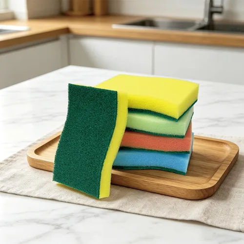 Vista 2 de AIDEA Esponjas de cocina, paquete de 24 esponjas de platos resistentes, esponja de limpieza para el hogar y la cocina, suministros de limpieza sin