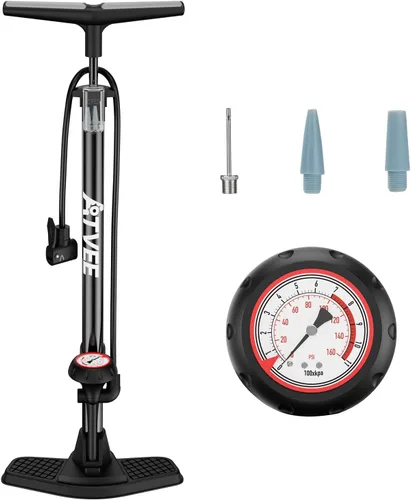 Vista 8 de Bike Pump, 25” Height Full Size Bicycle Pump with 160 PSI High Pressure, Bike tire Pump with Presta and Schrader Valve, Bike Air Pump for Bike