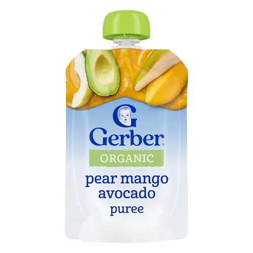 Vista 14 de Gerber Alimento orgánico para bebés de manzana, arándano y espinacas, bolsa de 3.5 onzas
