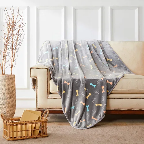 Vista 9 de Allisandro Manta de lujo para perro, 350 GSM, manta de forro polar de microfelpa súper mullida para perros y gatos pequeños, medianos y grandes