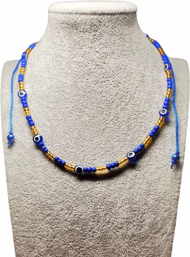 Vista 4 de Evil Eye Orisha Iyawo Babalawo Collar Santeria Collar Eleke Unisex