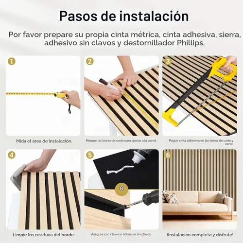 Vista 6 de TONOR Paneles de pared de madera para decoración de paredes interiores, paquete de 2 unidades de 47.2 x 23.6 pulgadas