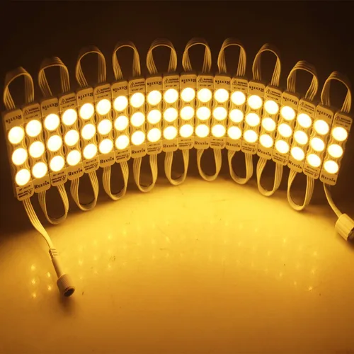 Vista 7 de Super brillante 110V 100pcs nuevo modelo 2835 3 LED módulo blanco cálido 120-150LM por módulo impermeable luz decorativa para letreros de letras