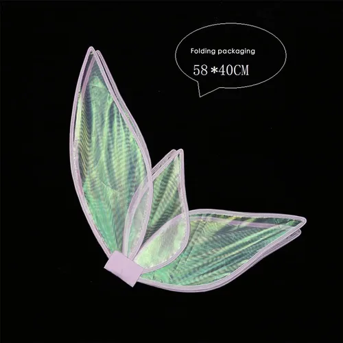 Vista 7 de Lizxun Alas de hadas para Halloween Cosplay mariposa transparente ala decorativa con correas de hombro para adultos y niños