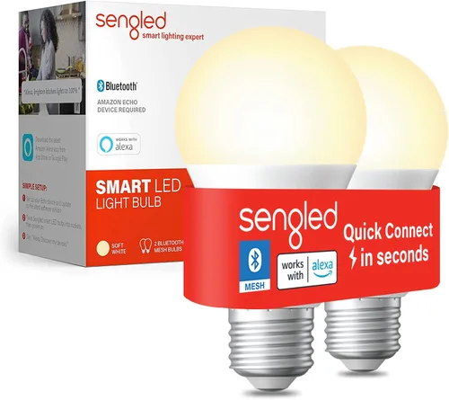 Vista 13 de Sengled Bombillas inteligentes, color que cambia de color Alexa/malla Bluetooth, bombilla LED regulable A19 E26 multicolor, alto CRI, alto brillo A