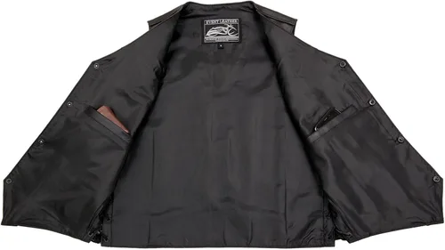 Vista 5 de Event Biker Leather - Chaleco de cuero para hombre "Promo, con encaje lateral