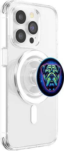 Vista 3 de Vibrante Bulldog Inglés Blacklight Art PopSockets MagSafe PopGrip para iPhone