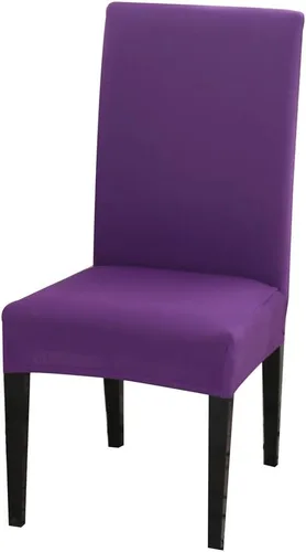 Vista 23 de Chickwin Paquete de 2 fundas elásticas para sillas de comedor, fundas elásticas negras para sillas de cocina, de elastano, sin brazos, ideales