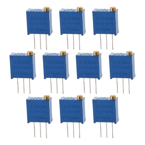Vista 17 de Fielect 20 Potenciómetros de recortadora multigiro de 100R Ohm Potenciómetros de resistencia variable de 3 pines, 3296W-101