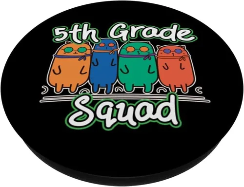Vista 2 de 5th Grade Squad Cute Cats Back to School Fifth Grade PopSockets Adhesive PopGrip