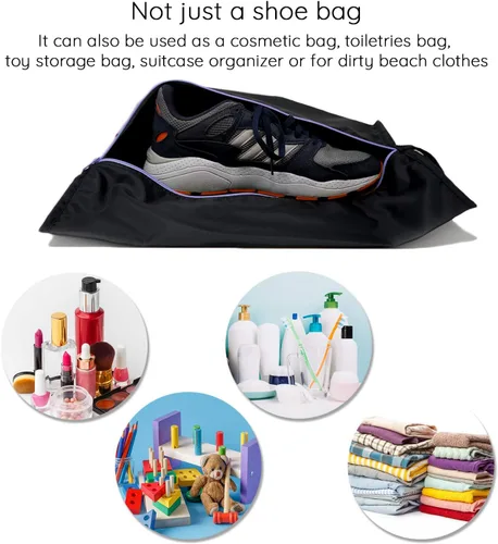 Vista 6 de Ecoright - Bolsas de zapatos para viajes, 100% recicladas resistentes al agua, bolsas de zapatos para almacenamiento, artículos esenciales de viaje