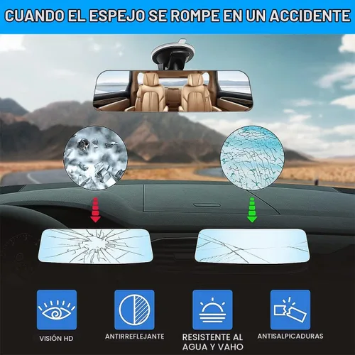 Vista 3 de Espejo retrovisor convexo de 12 pulgadas con ventosa, gran angular