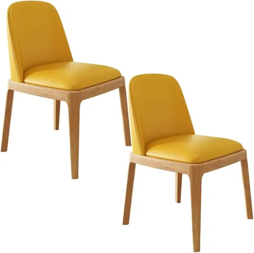 Vista 23 de Juego de 2/4 sillas de comedor, sillas de comedor de madera, silla tapizada para sala de estar, silla de vestíbulo sin brazos con respaldo curvo