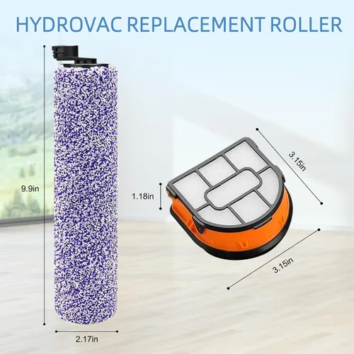 Vista 3 de Filtro de rodillo de cepillo de repuesto HydroVac: para aspiradora Shark WD101 WD201 WD100 WD200 AW201 WD200C WD201C WD101C AW261 WD160 Hydrovac XL