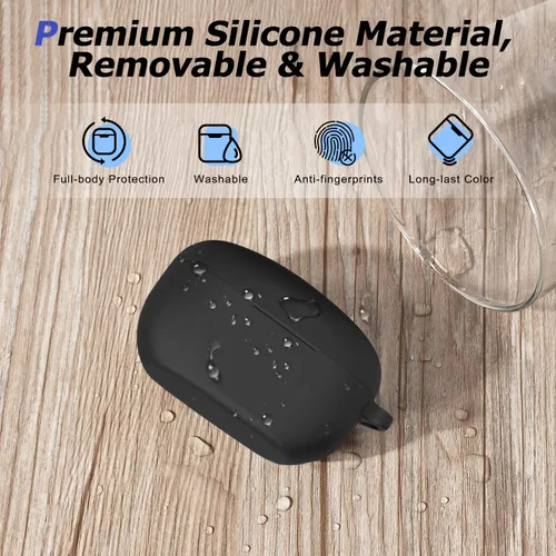 Vista 6 de Funda compatible con Sony WF-1000XM5, funda protectora de silicona para auriculares inalámbricos Sony XM5, LED frontal visible (negro)