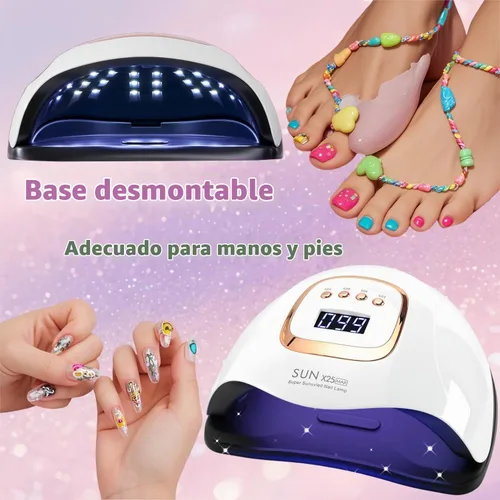 Vista 5 de Lámpara de uñas LED UV con 81 cuentas, lámparas de curado de uñas de 380 W para esmalte de gel con sensor automático/4 ajustes de temporizador