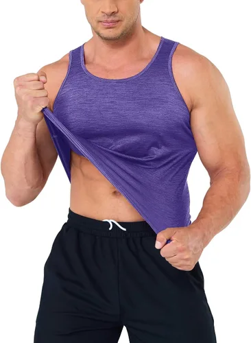 Vista 3 de MAGCOMSEN Camisetas sin mangas para hombre, de secado rápido, para entrenamiento, gimnasio, musculación, camiseta atlética para culturismo