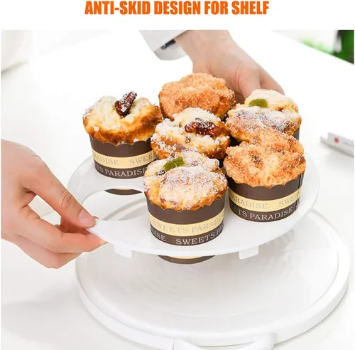 Vista 8 de TOPINCN Funda portadora de tartas, portador portátil para cupcakes con tapa y asa, recipiente redondo para tartas, bandeja del desierto, caja