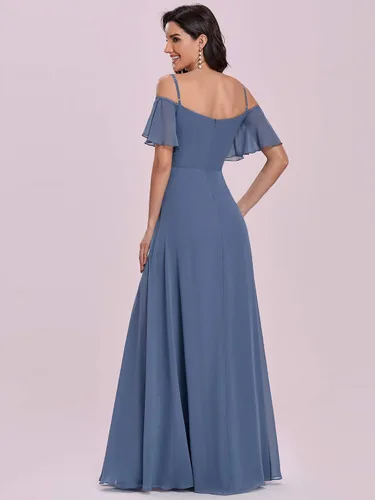 Vista 2 de Ever-Pretty Vestidos de dama de honor de gasa con mangas y hombros descubiertos para mujer 0237