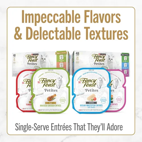 Vista 9 de Purina Fancy Feast Petites - Entree de salmón chamuscado con espinacas en salsa, alimento húmedo gourmet para gatos, (paquete de 12) tubos de 2.8