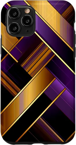 Vista 29 de Púrpura Negro Oro Plaid Patrón A Cuadros Amantes Caso Para iPhone 16
